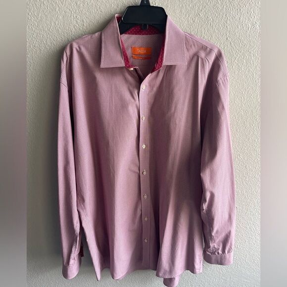 ❤️Tallia Men’s Slim Fit Red Dress Shirt - Picture 1 of 6